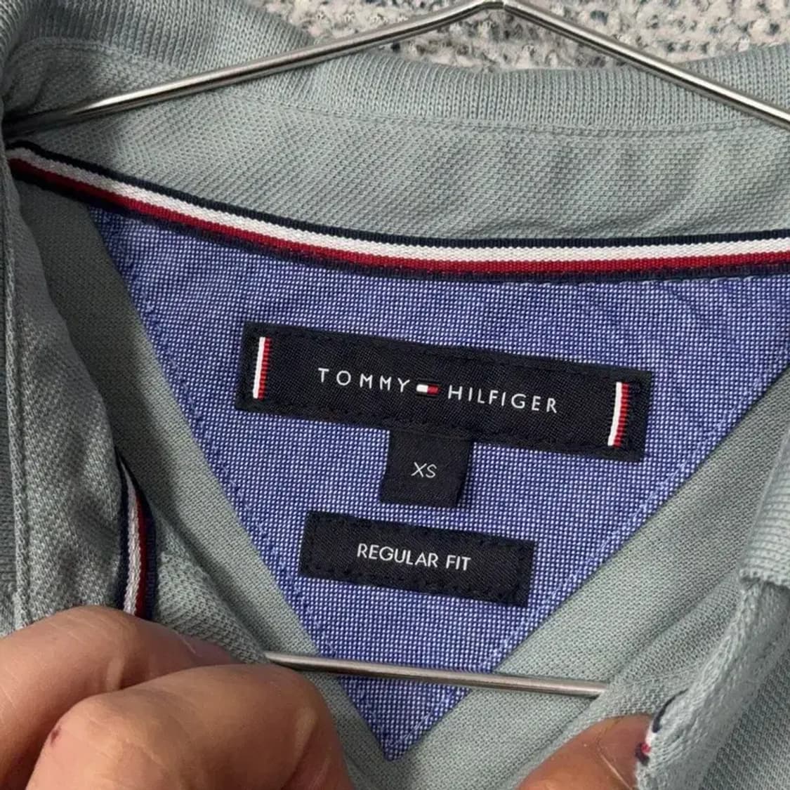 타미힐피거 라이트 그레이 남성 캐주얼 반팔 카라티 XS 상품이미지3