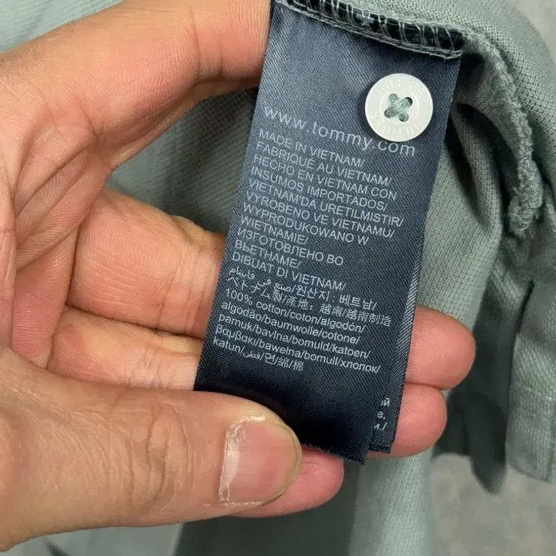 타미힐피거 라이트 그레이 남성 캐주얼 반팔 카라티 XS 상품이미지4