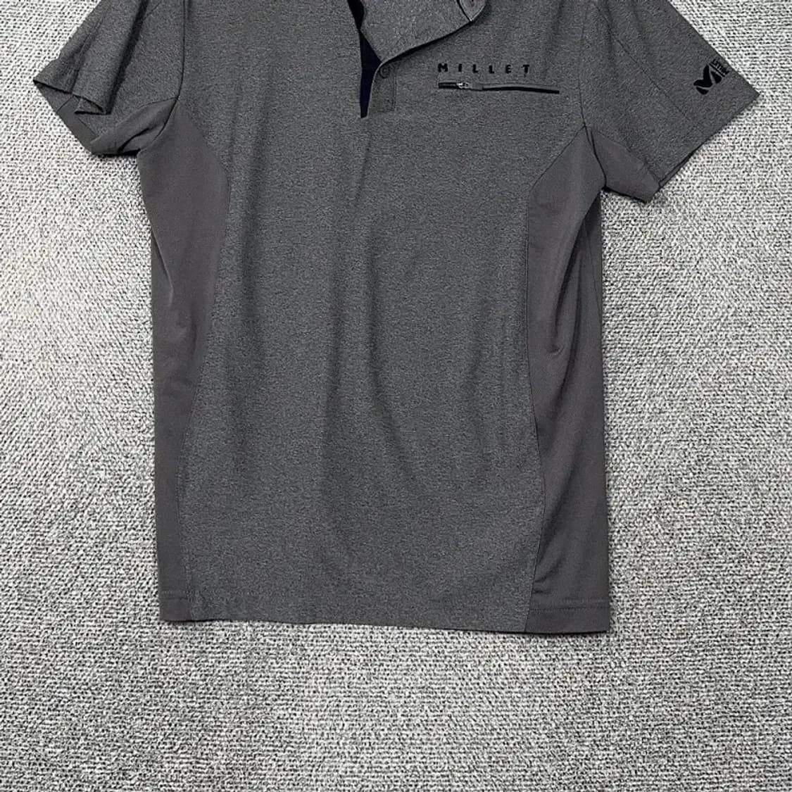 밀레 그레이 남성 등산 기능성 운동 반팔 카라티 M 상품이미지4