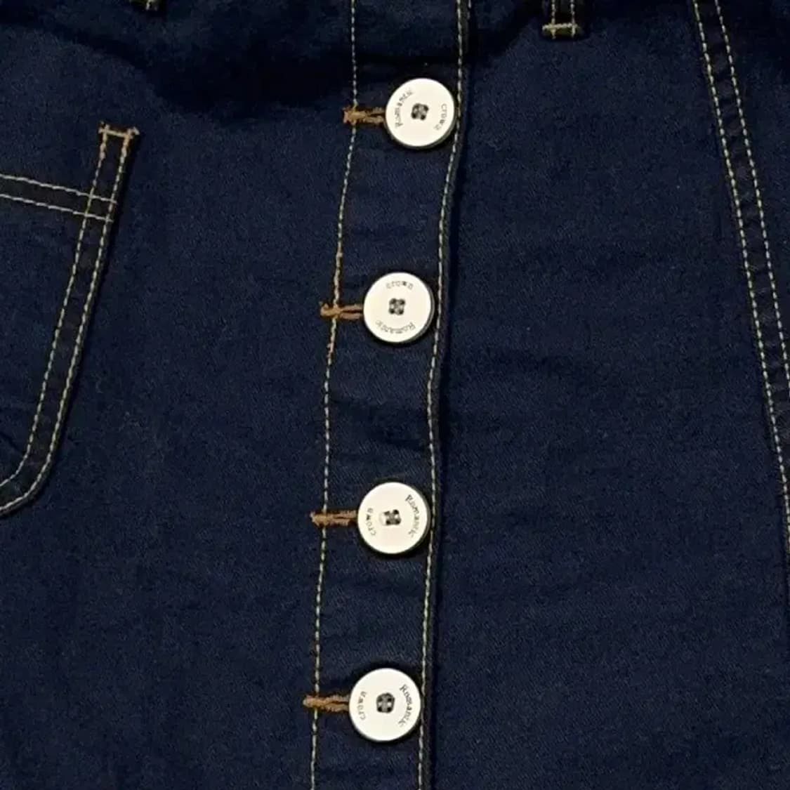 로맨틱크라운 버튼 진청 데님 스커트 24 상품이미지4