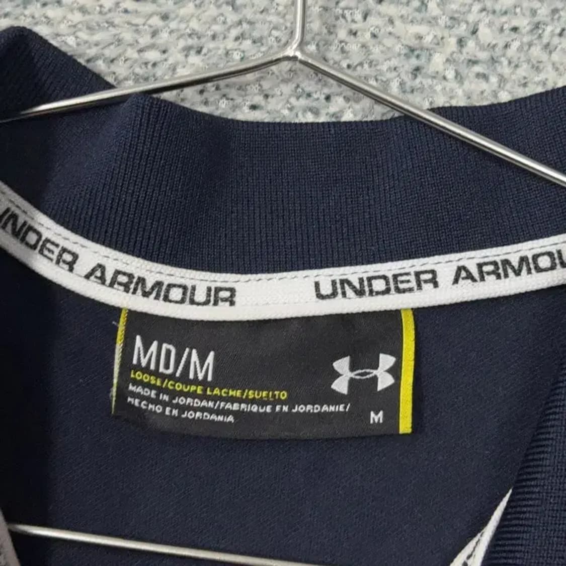 언더아머 네이비 로고 남성 기능성 반팔 카라티 M 상품이미지3