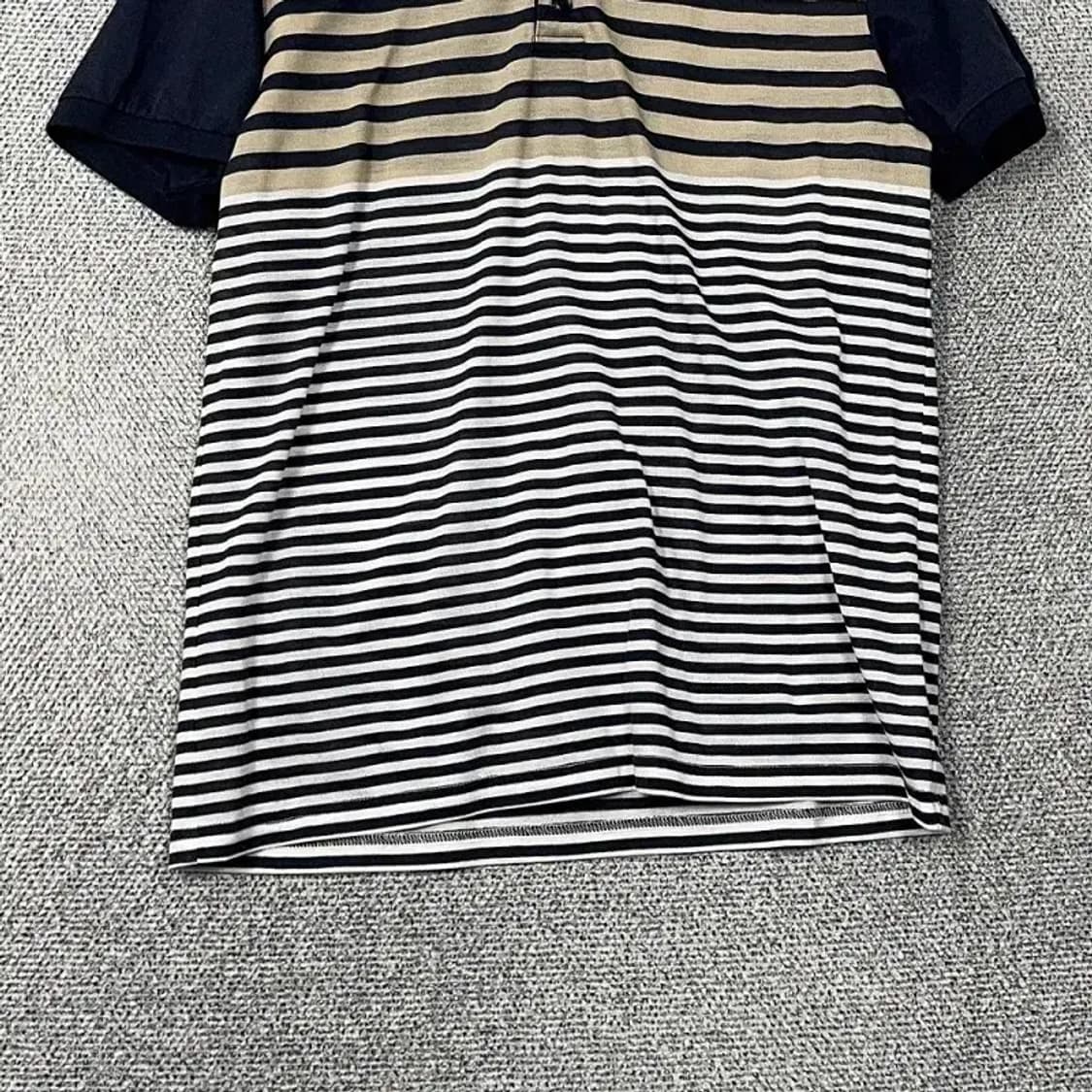 머렐 로고 등산 기능성 스트라이프 블루 반팔 카라티 L/100 상품이미지4