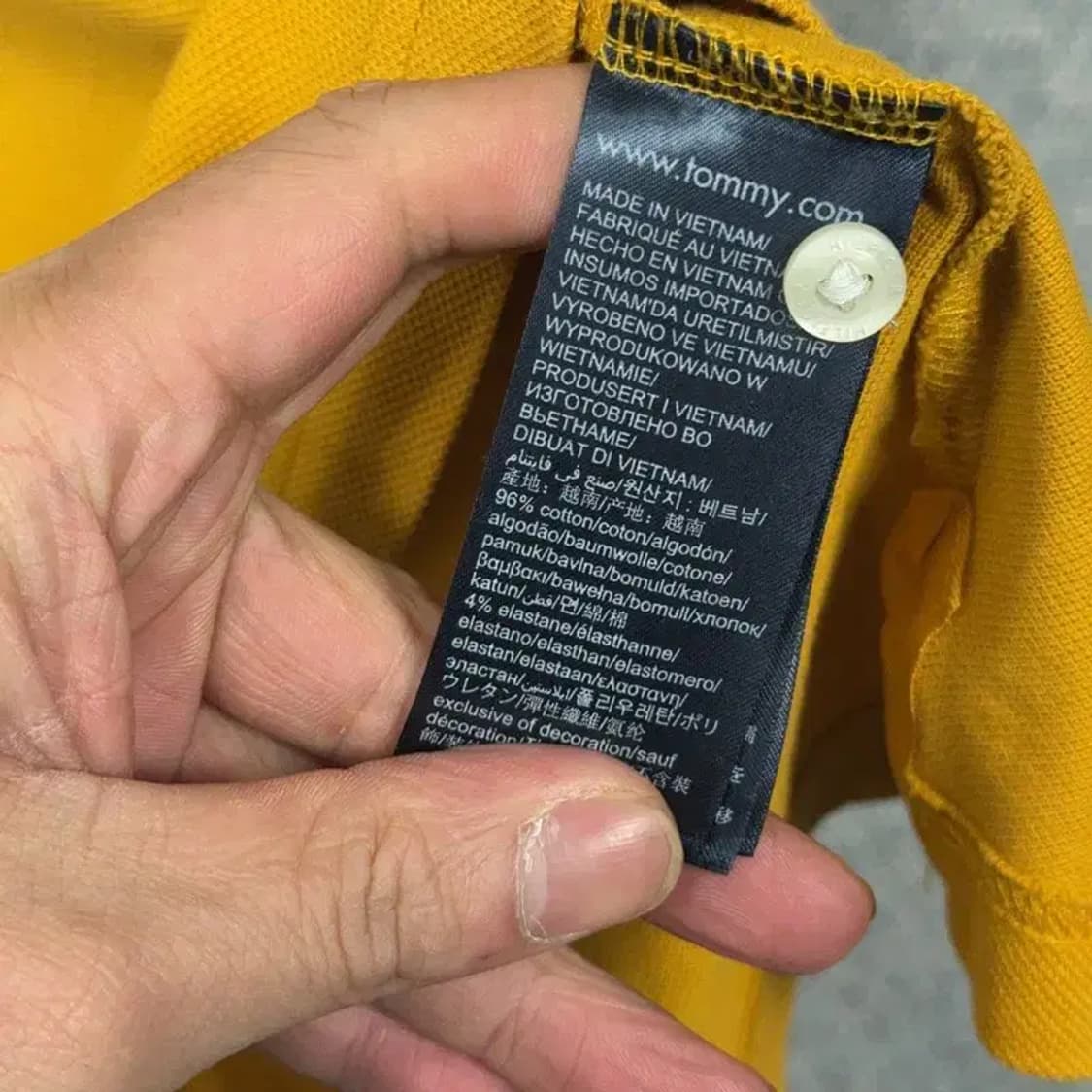 타미힐피거 옐로우 로고 남성 반팔 카라티 M 상품이미지6