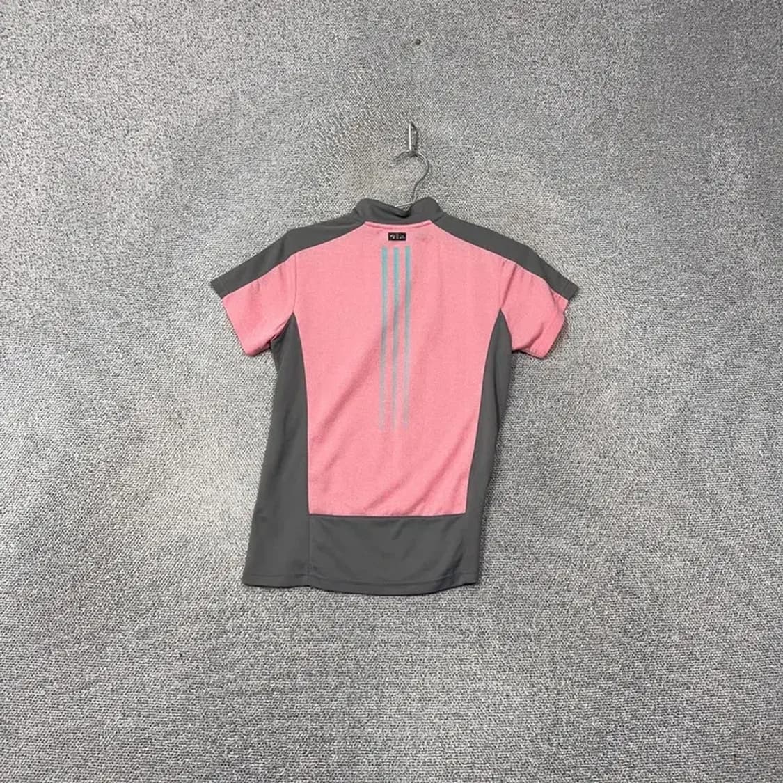 아디다스 핑크 로고 여성 운동 기능성 반집업 반팔티 90 상품이미지2