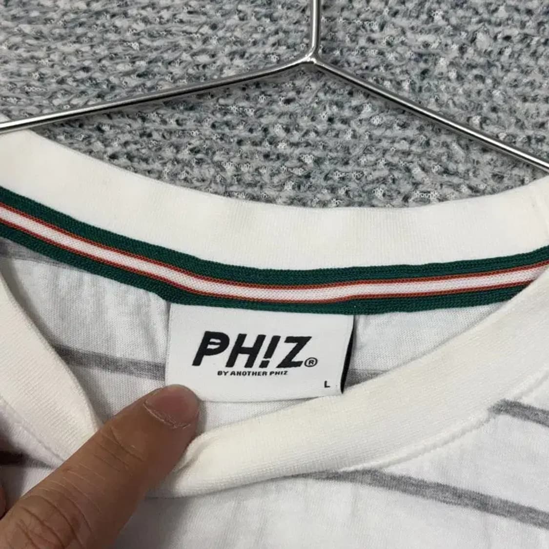 벤데이비스 스트라이프 로고 코튼 반팔티 L 상품이미지3