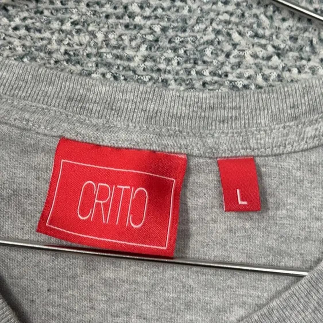 크리틱 프린팅 라이트 그레이 반팔 티 L 상품이미지5
