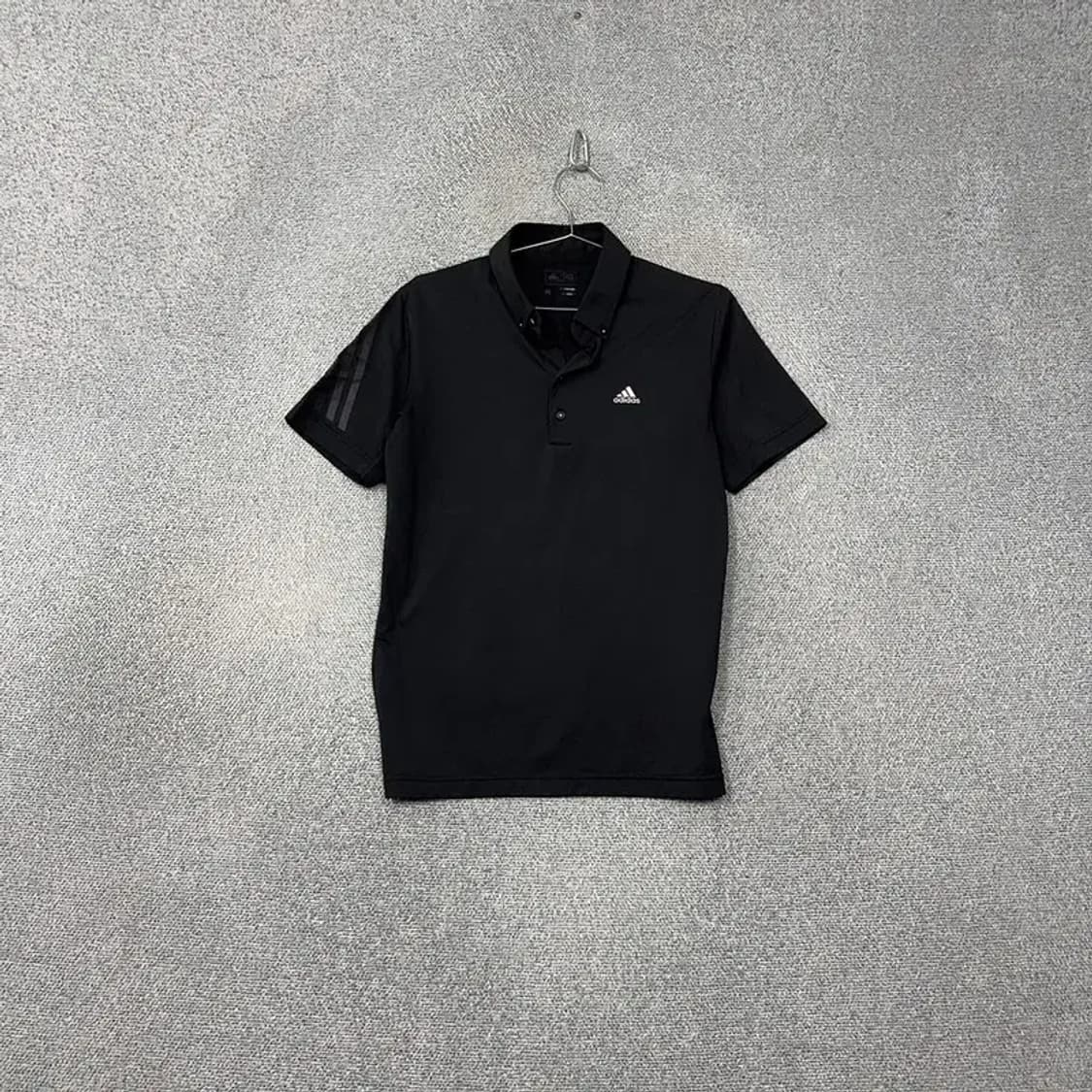 아디다스 블랙 로고 남성 운동 기능성 반팔 카라티 M 상품이미지1