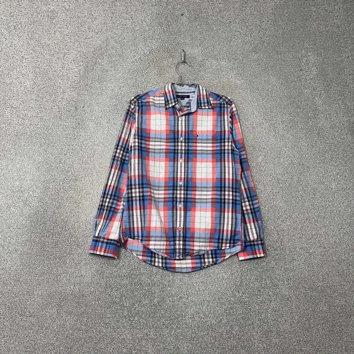 타미힐피거 로고 남성 캐주얼 체크셔츠 S 상품이미지1