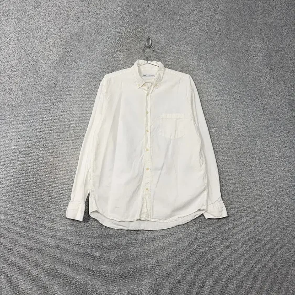 자라 남성 화이트 캐주얼 옥스포드 셔츠 L 상품이미지1
