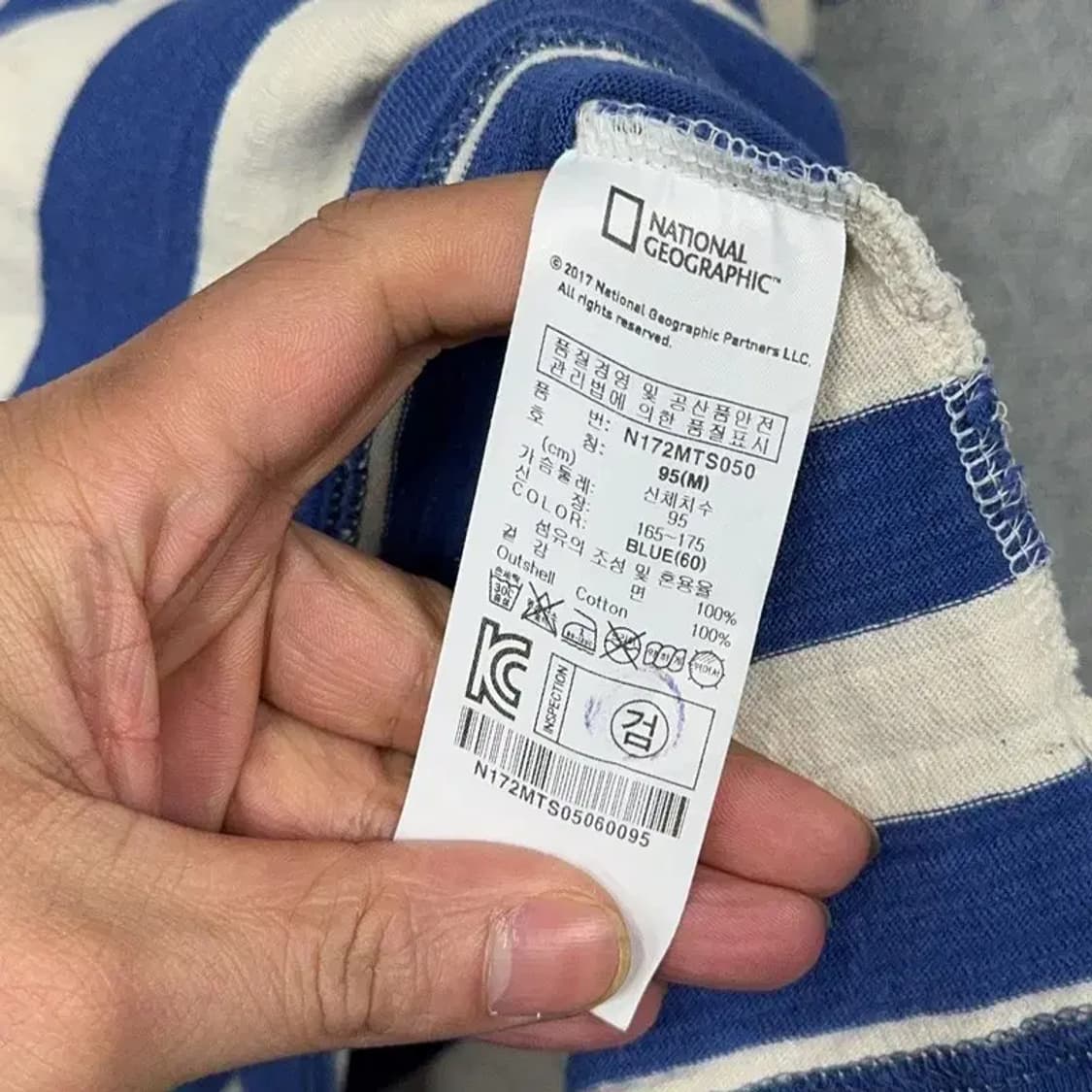 내셔널지오그래픽 스트라이프 남성 포켓 반팔티 M 상품이미지6