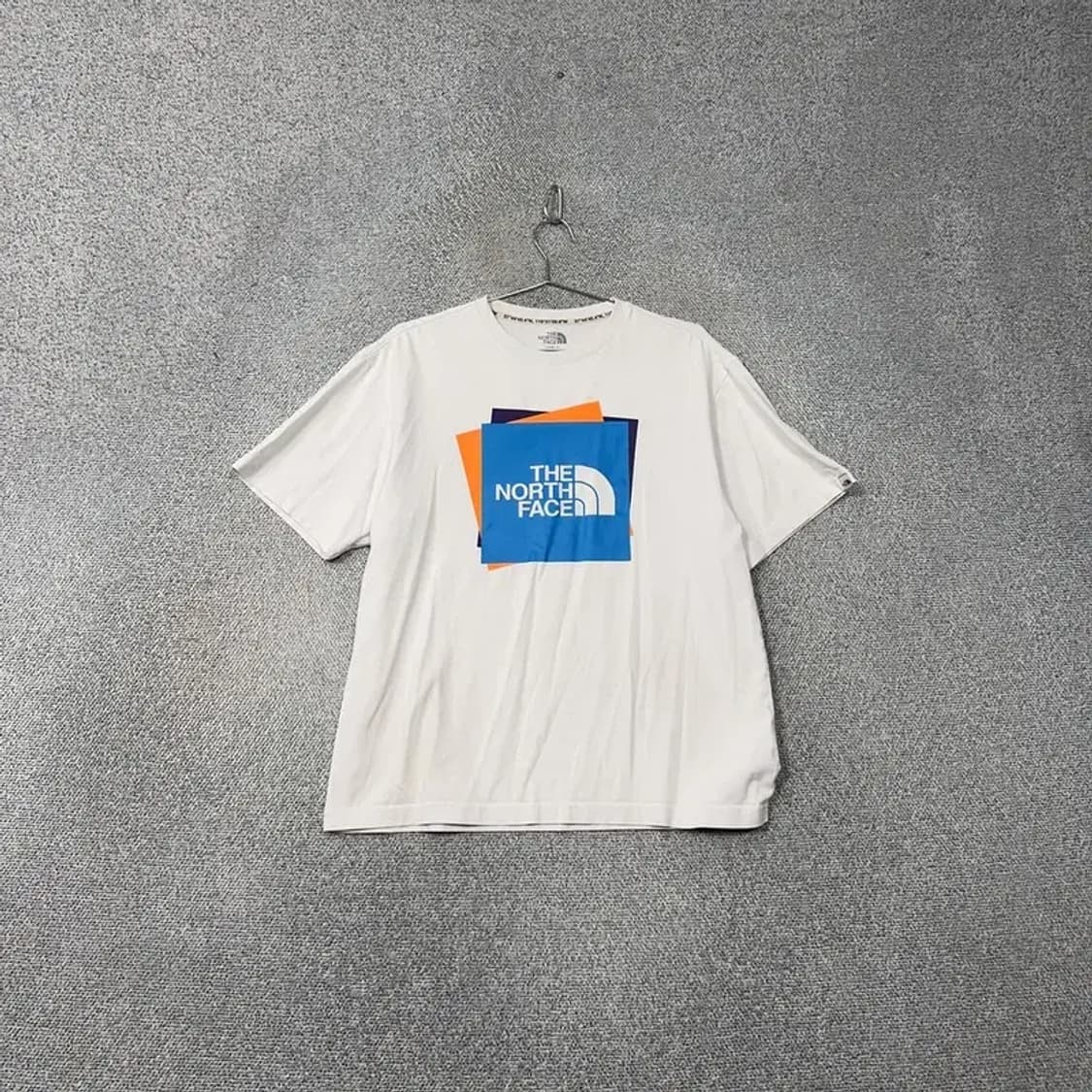 노스페이스 빈티지 박스 프린팅 화이트 반팔 티 L/100 상품이미지1