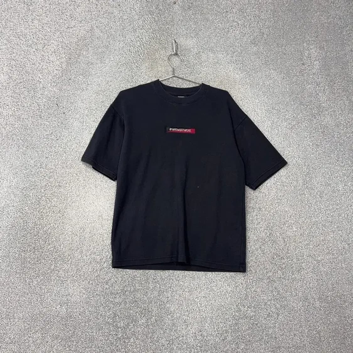 후아유 캐주얼 로고 프린팅 네이비 반팔 티 M 상품이미지1