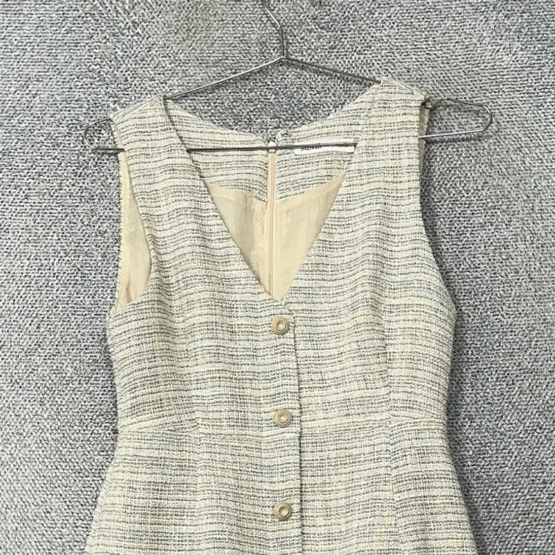 미쏘 스트라이프 클래식 트위드 여성 원피스 S 상품이미지3