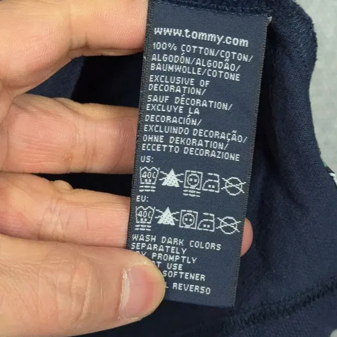 타미힐피거 네이비 로고 남성 반팔 카라티 L 상품이미지4