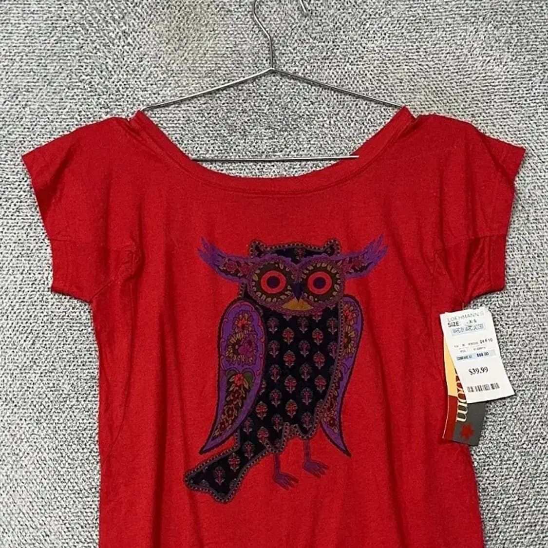 [새상품]마크제이콥스 빈티지 부엉이 레드 숏 반팔티 XS 상품이미지3