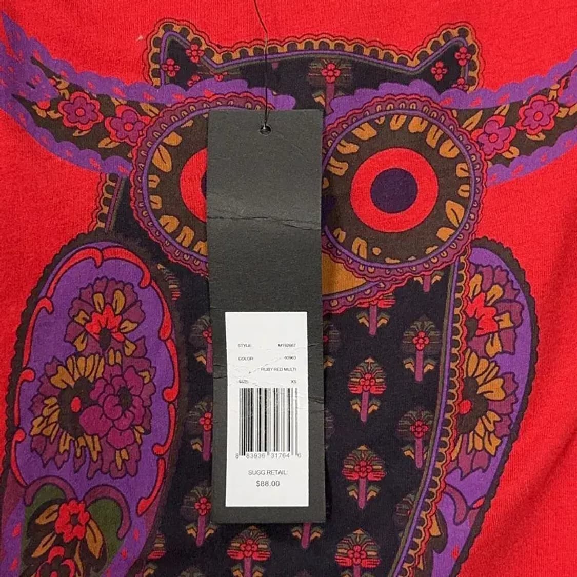 [새상품]마크제이콥스 빈티지 부엉이 레드 숏 반팔티 XS 상품이미지6