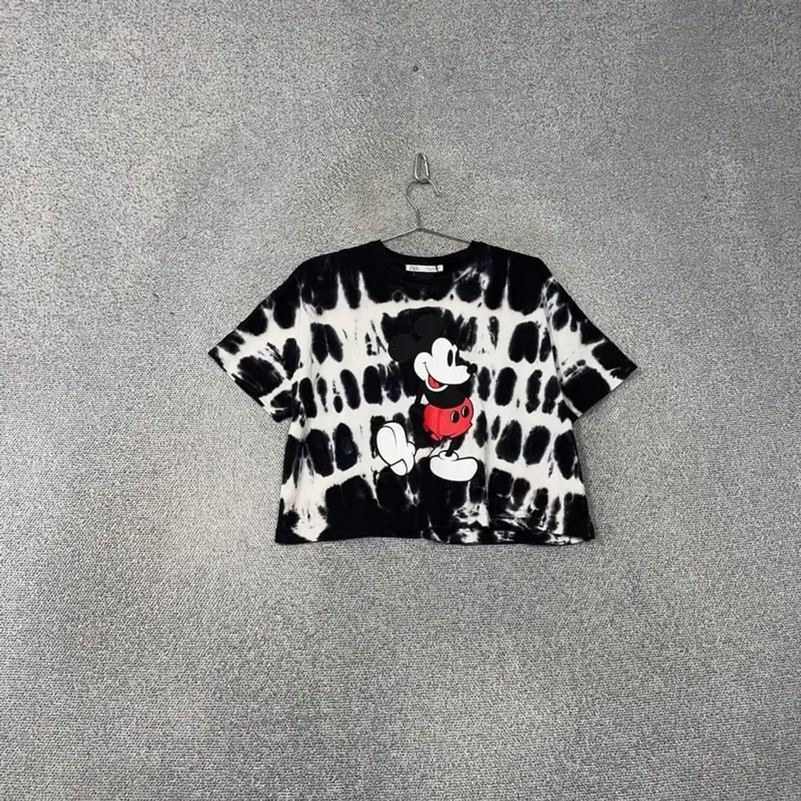 디즈니 미키마우스 빈티지 프린팅 크롭 반팔티 M 상품이미지1