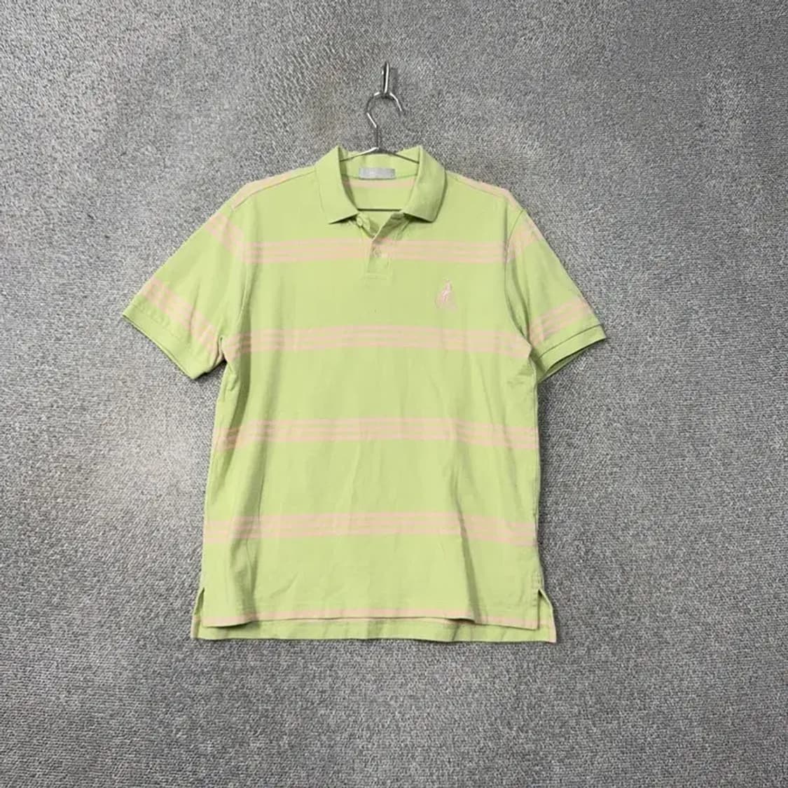 빈폴 라이트 그린 로고 스트라이프 남성 반팔 카라티 S 상품이미지1