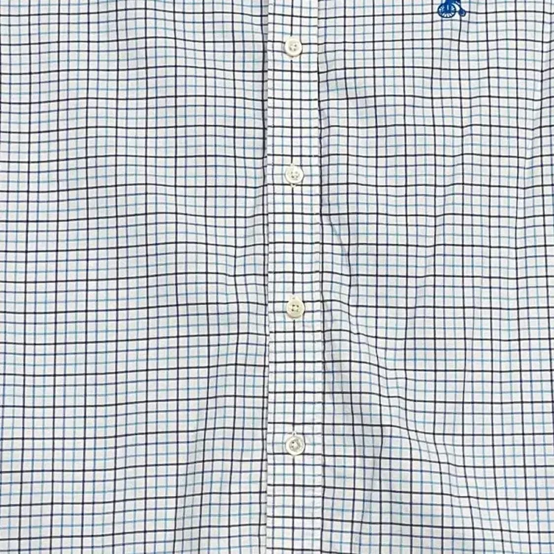 빈폴 남성 체크 라이트 블루 반팔 셔츠 110 상품이미지4