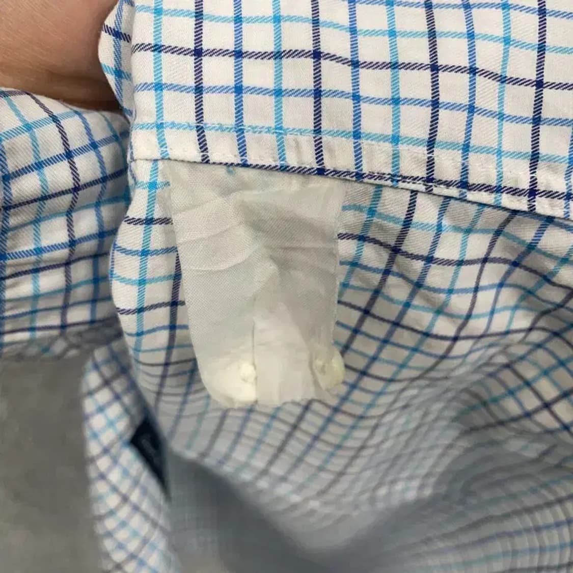 빈폴 남성 체크 라이트 블루 반팔 셔츠 110 상품이미지5