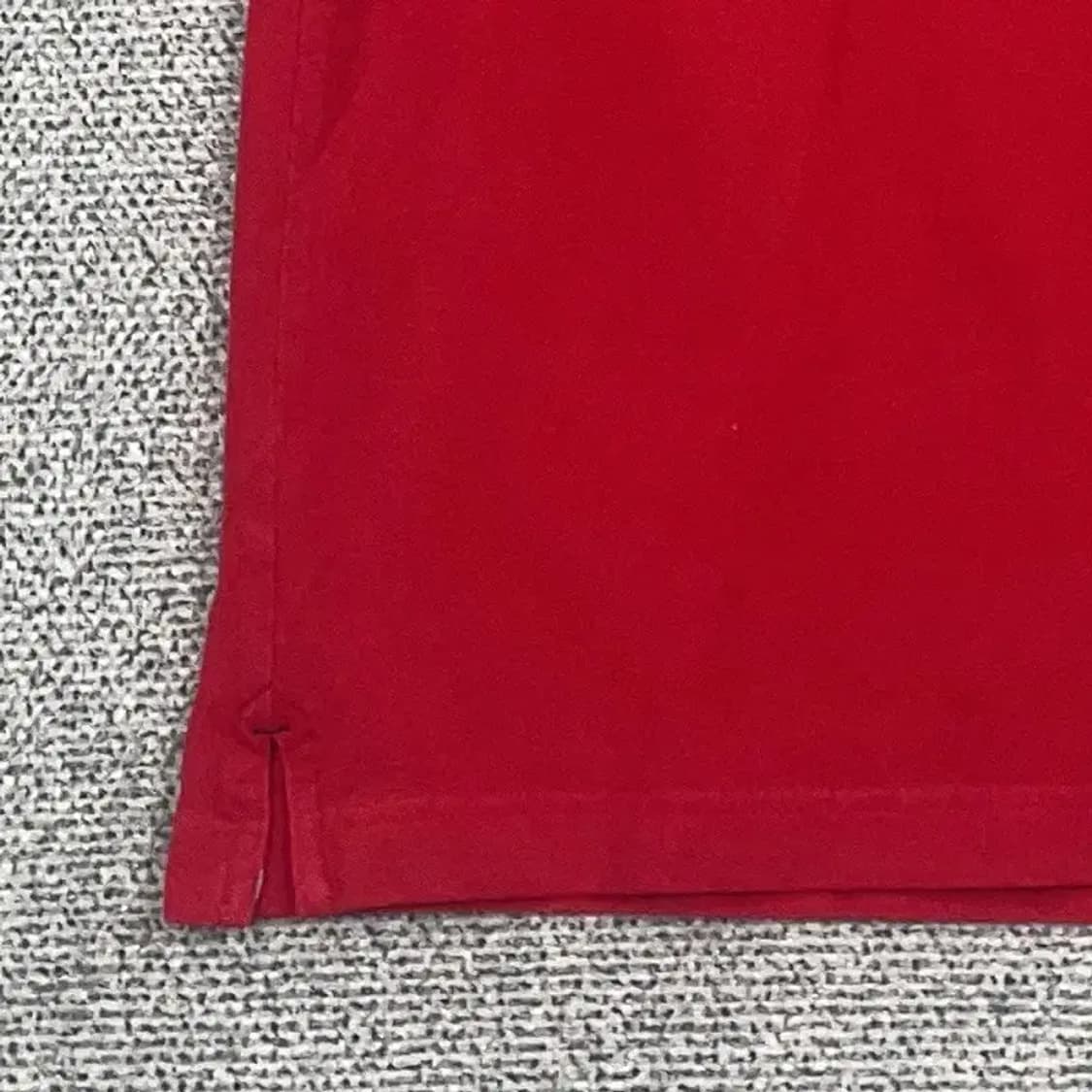 타미힐피거 플레그 로고 캐주얼 레드 반팔 카라티 M 상품이미지3