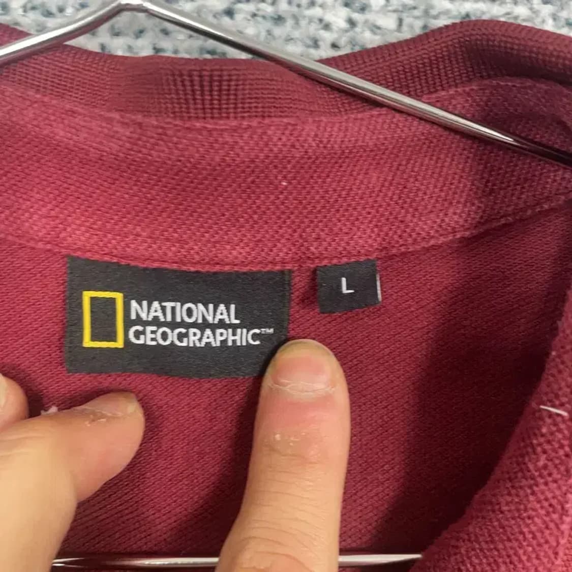 내셔널지오그래픽 로고 포켓 와인 반팔 카라티 100 상품이미지5