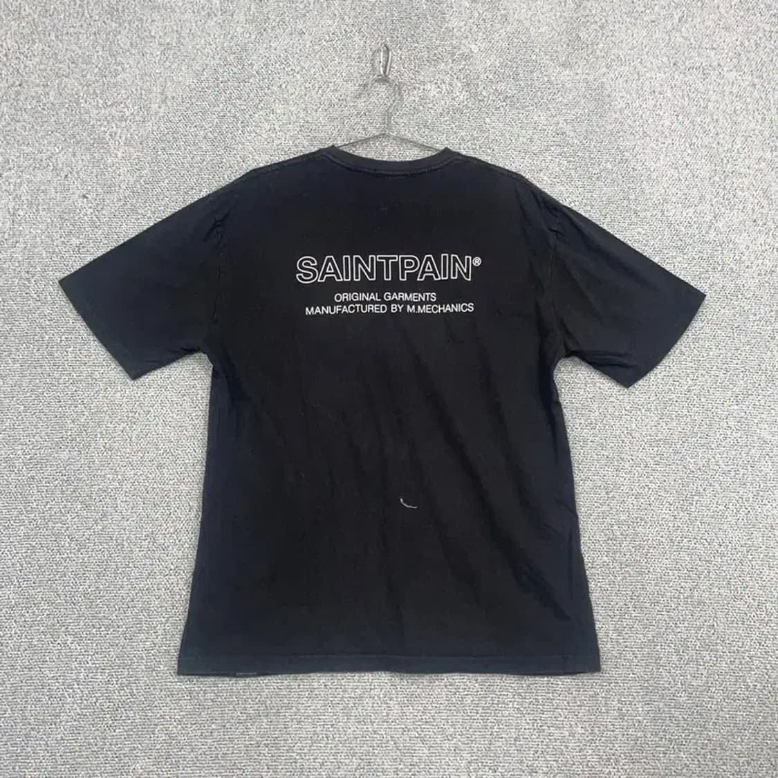 세인트페인 백프린팅 블랙 반팔 티 M 상품이미지2
