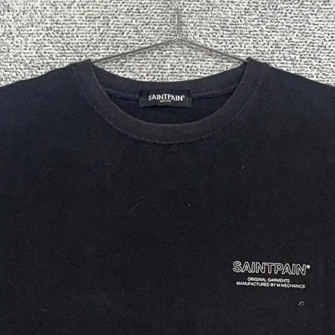 세인트페인 백프린팅 블랙 반팔 티 M 상품이미지3