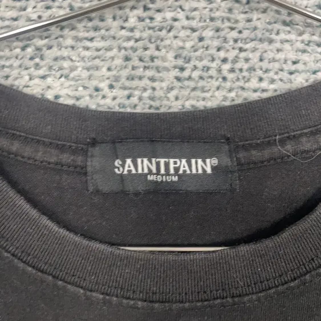 세인트페인 백프린팅 블랙 반팔 티 M 상품이미지6
