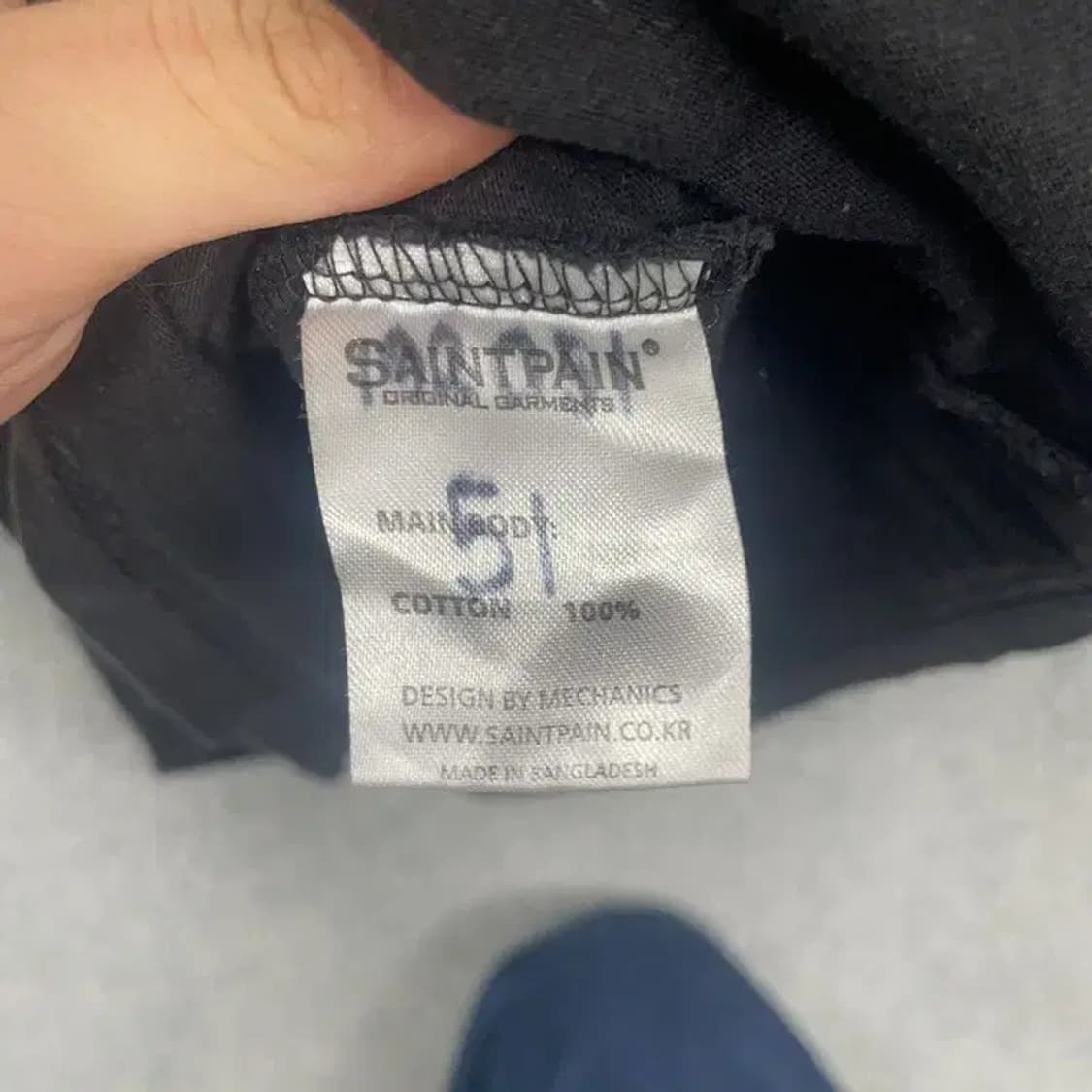 세인트페인 백프린팅 블랙 반팔 티 M 상품이미지7