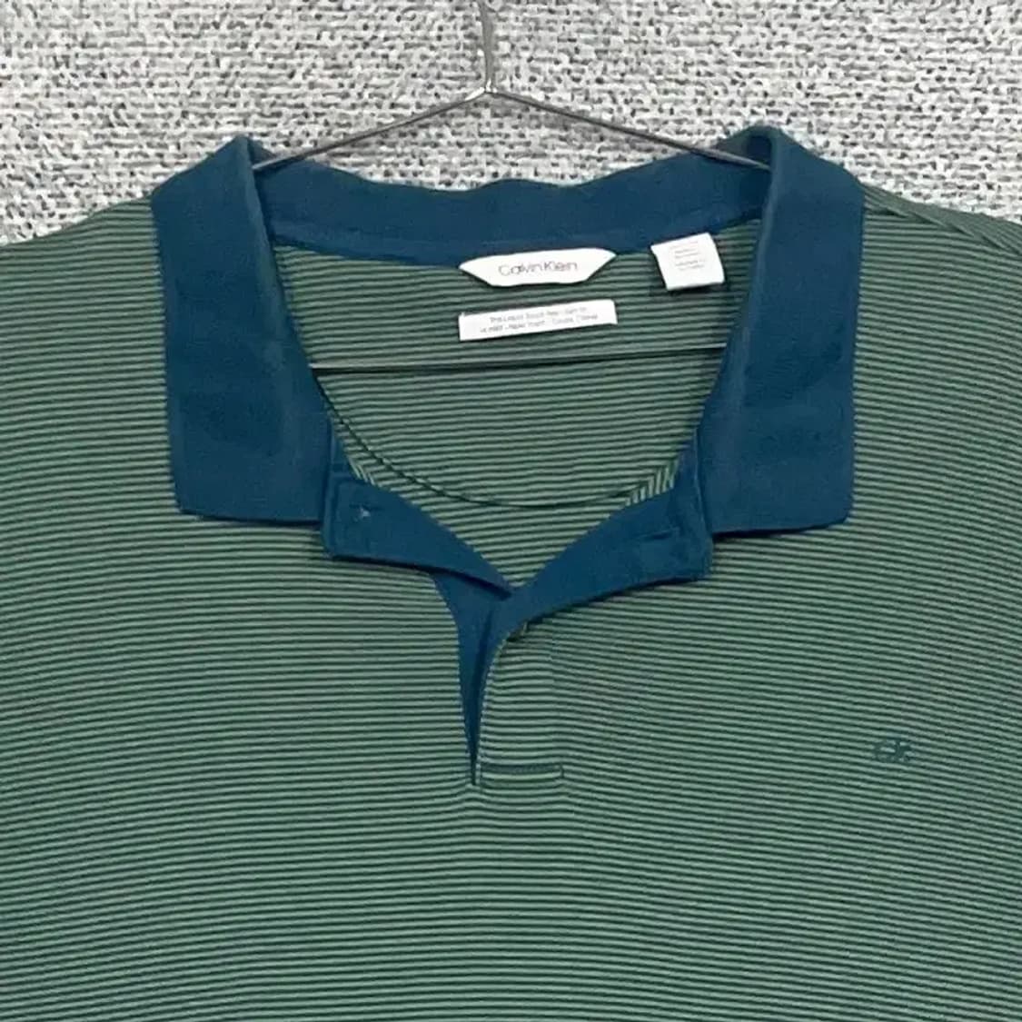캘빈클라인 빅사이즈 스트라이프 그린 반팔 카라티 XXL 상품이미지3