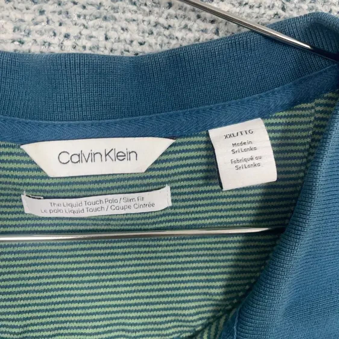 캘빈클라인 빅사이즈 스트라이프 그린 반팔 카라티 XXL 상품이미지6
