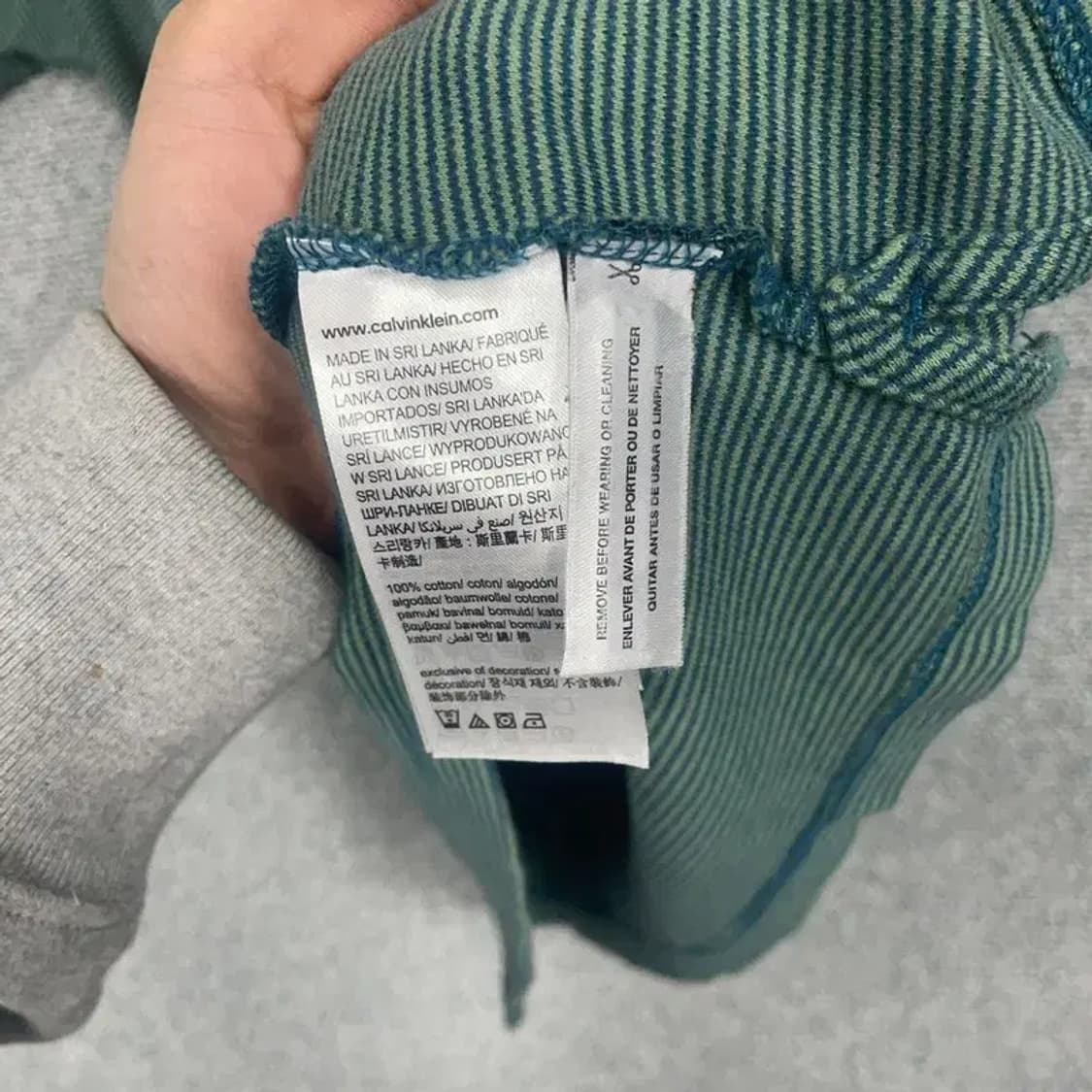 캘빈클라인 빅사이즈 스트라이프 그린 반팔 카라티 XXL 상품이미지7