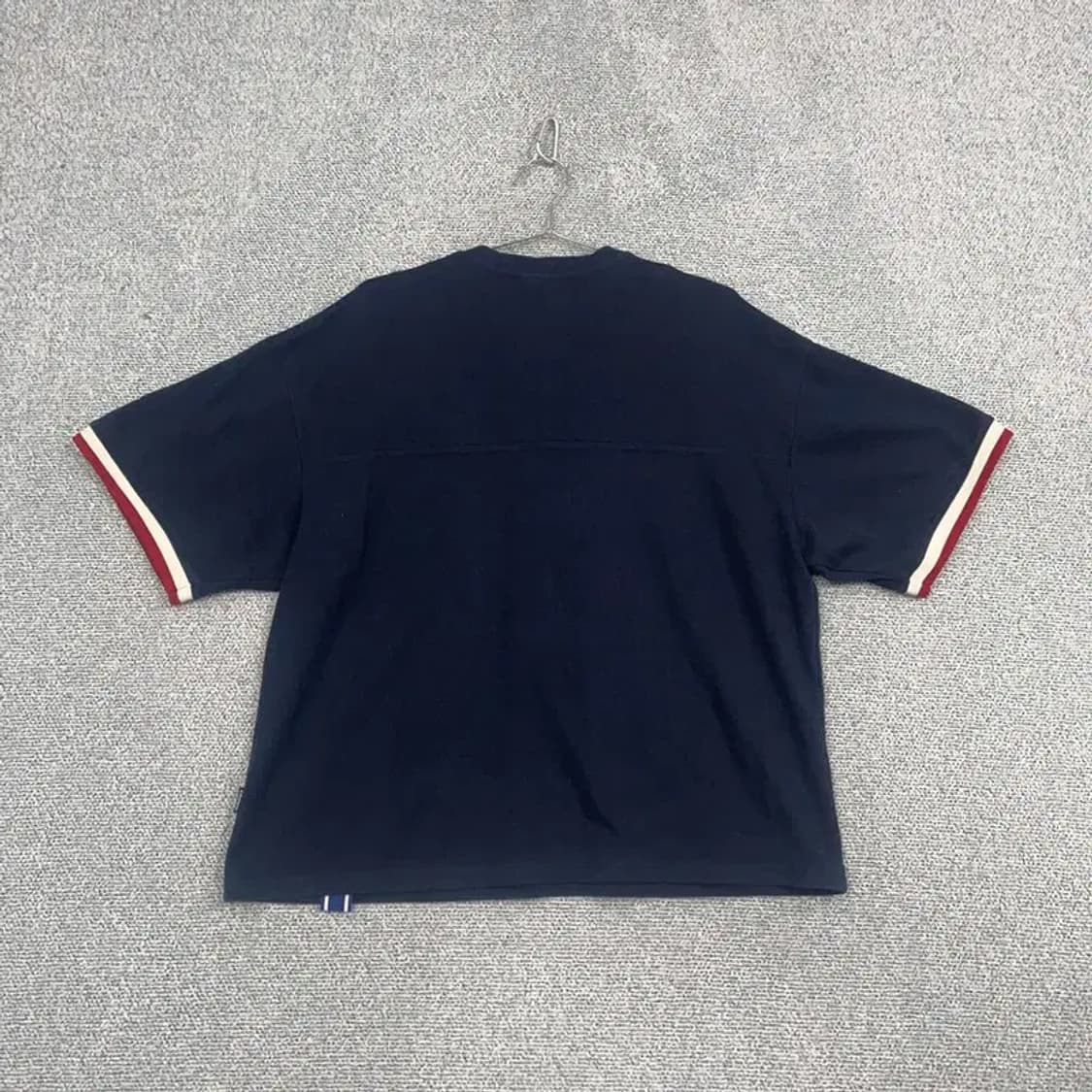 로맨틱크라운 오버핏 반집업 네이비 반팔 티 M 상품이미지2