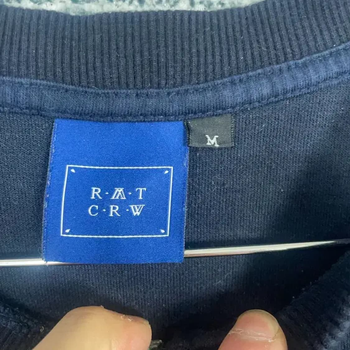 로맨틱크라운 오버핏 반집업 네이비 반팔 티 M 상품이미지6