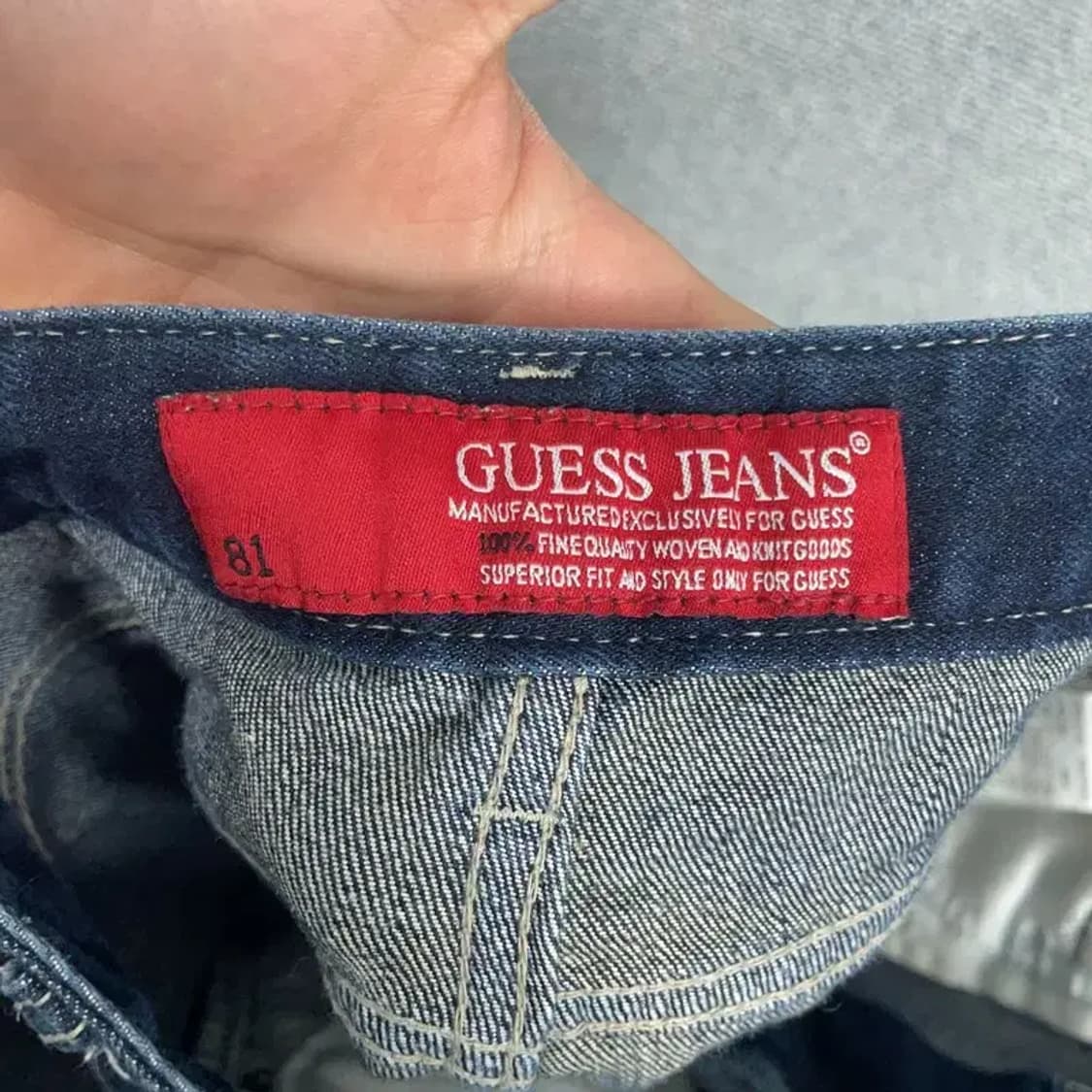 게스 여성 삼각로고 진청 캐주얼 데님팬츠 28 상품이미지6
