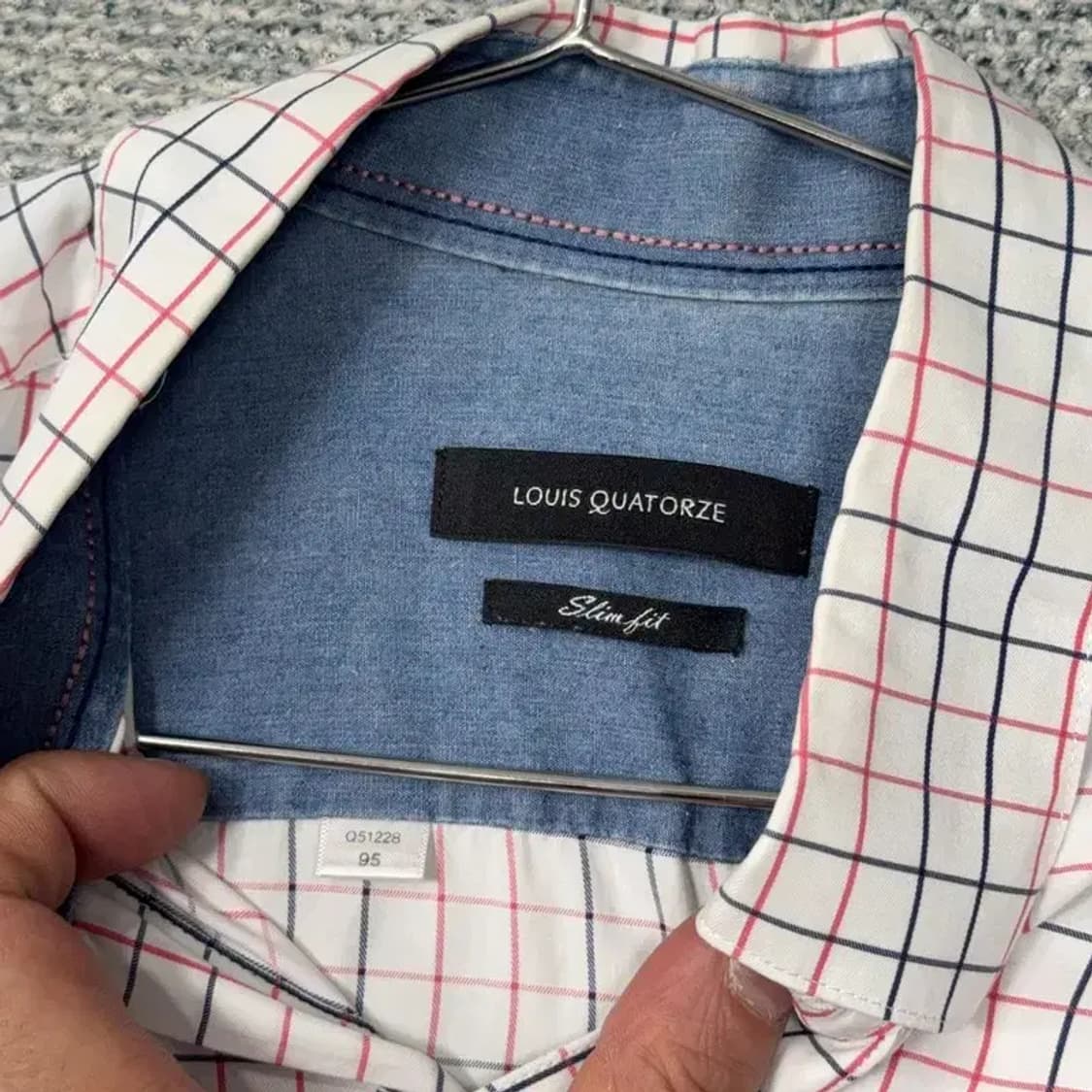 루이까또즈 남성 캐주얼 로고 체크 셔츠 95 상품이미지3