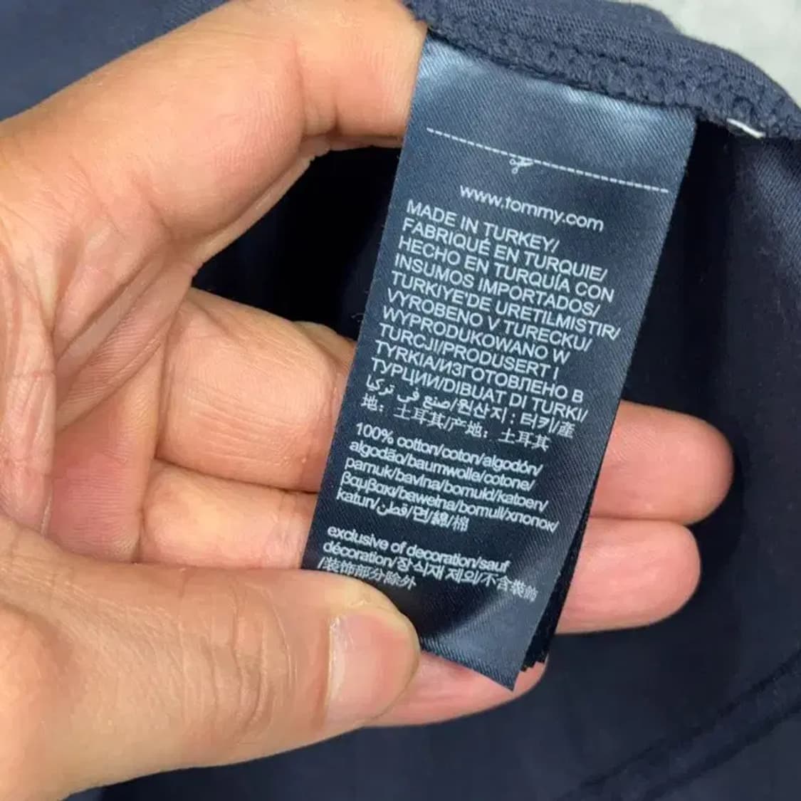 타미힐피거 네이비 로고 캐주얼 반팔티 L 상품이미지4
