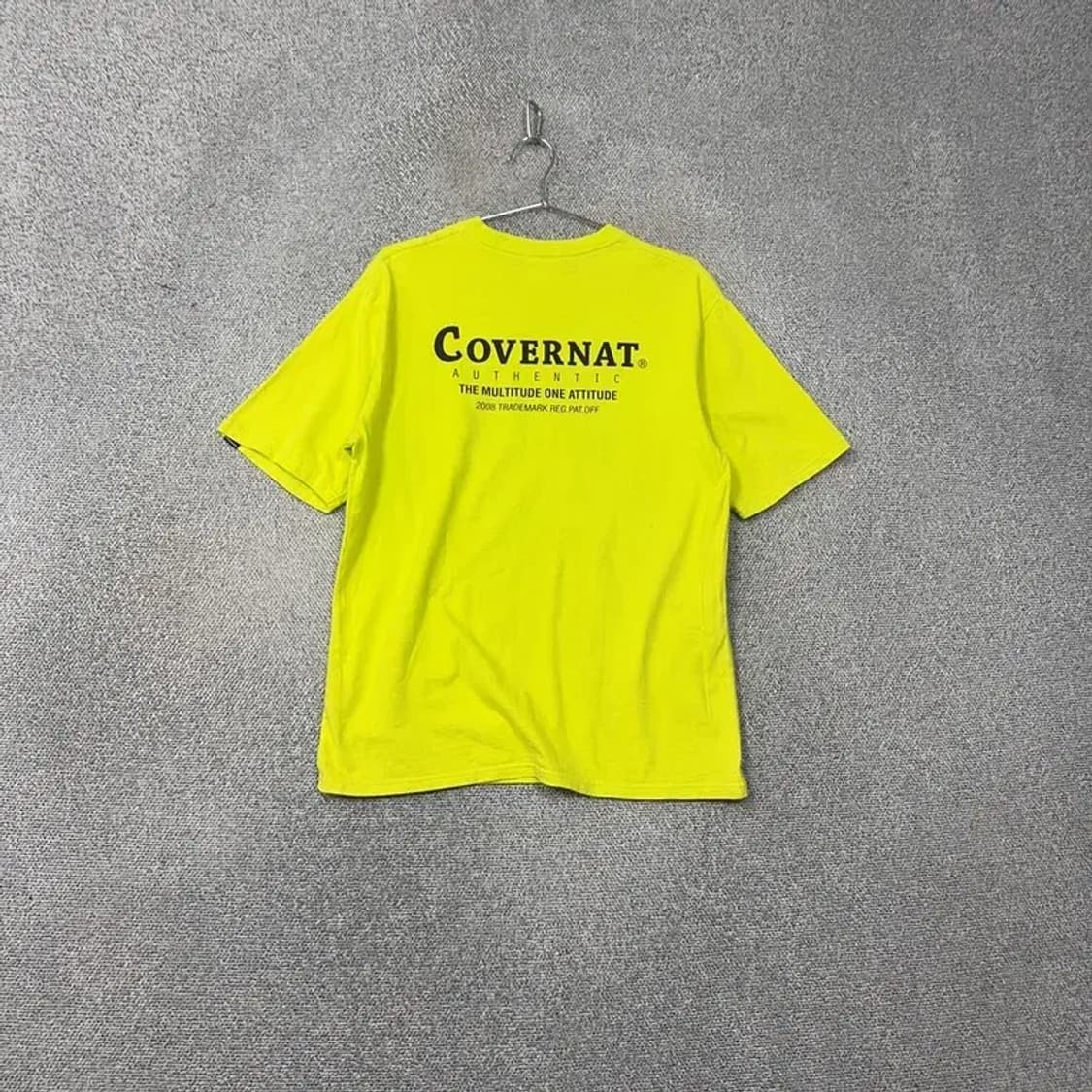 커버낫 옐로우 로고 형광 오버핏 반팔 티 L 상품이미지2