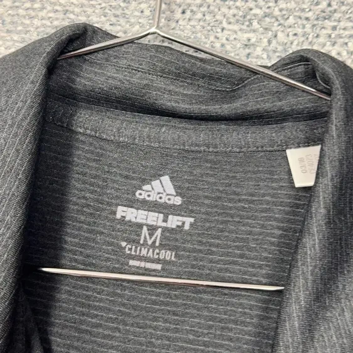 아디다스 그레이 로고 기능성 반팔카라티 M 상품이미지3