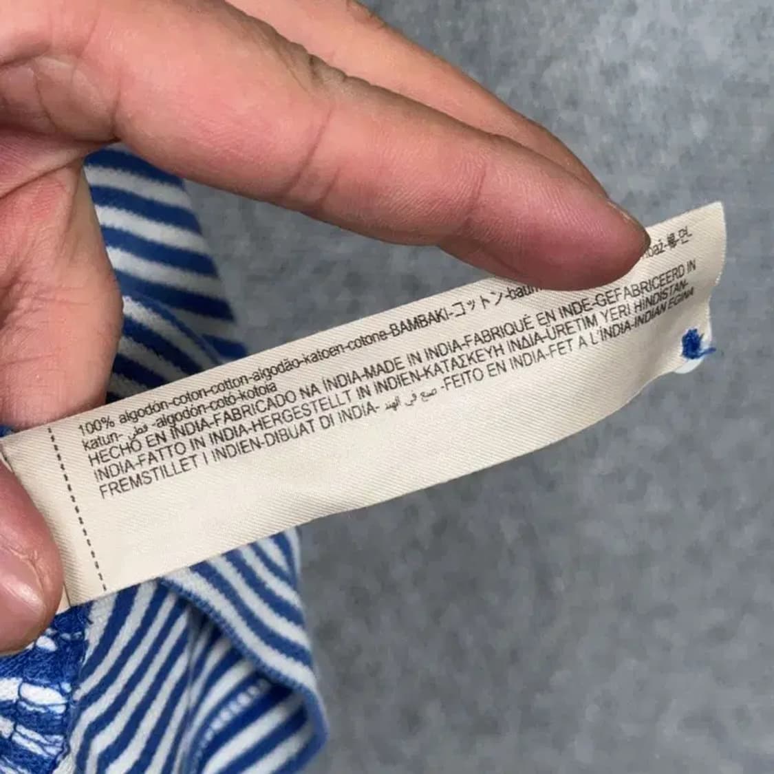 마시모두띠 스트라이프 블루 남성 반팔 카라티 M 상품이미지6