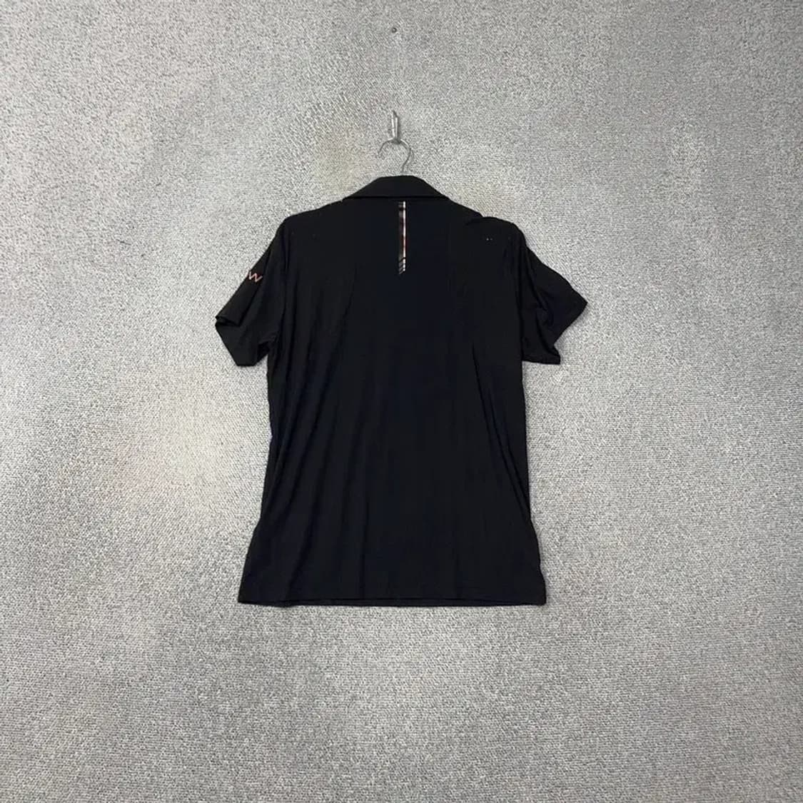 와이드앵글 네이비 로고 남성 골프 기능성 반팔 카라티 100 상품이미지2