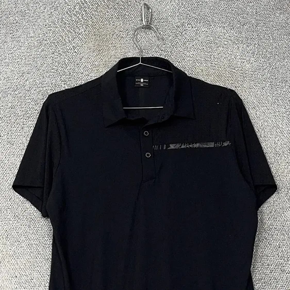 와이드앵글 네이비 로고 남성 골프 기능성 반팔 카라티 100 상품이미지3