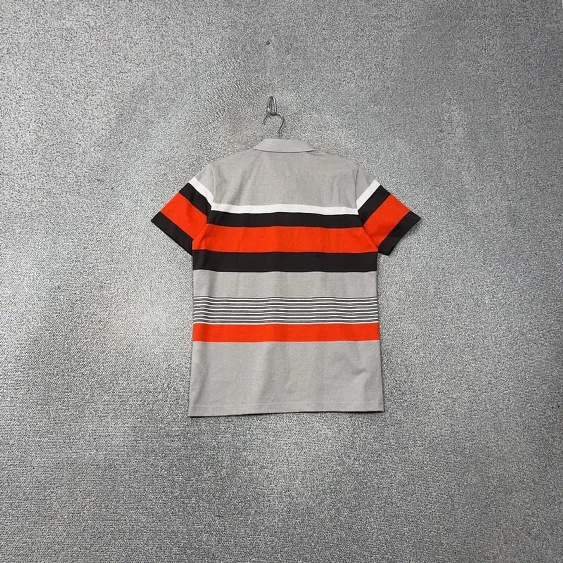 닥스 스트라이프 라이트 그레이 로고 남성 반팔 카라티 100 상품이미지2