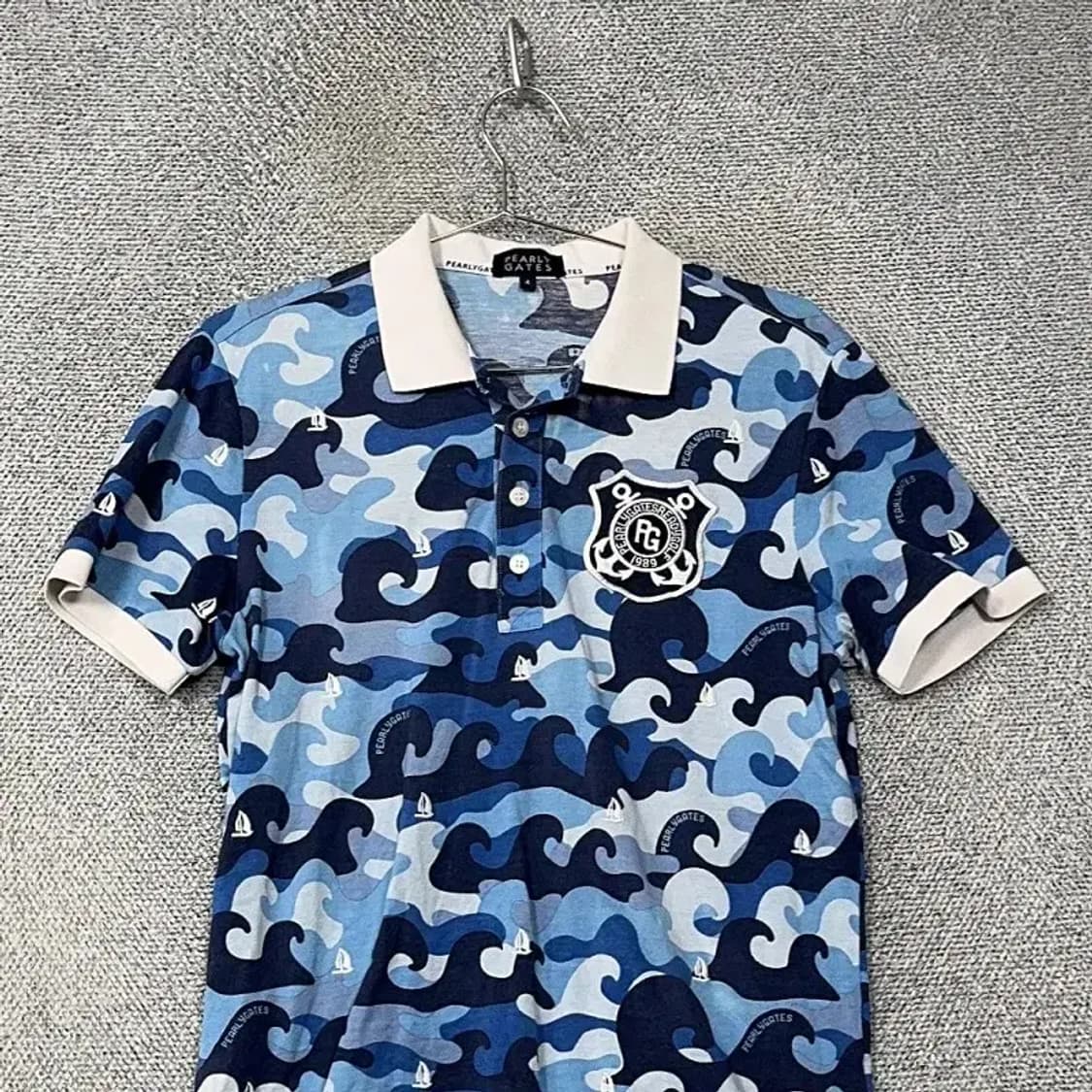 파리게이트 블루 패턴 로고 기능성 골프 반팔 카라티 95 상품이미지3