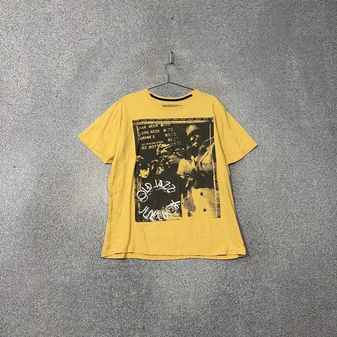캘빈클라인 프린팅 빈티지 옐로우 반팔 티 XL 상품이미지1