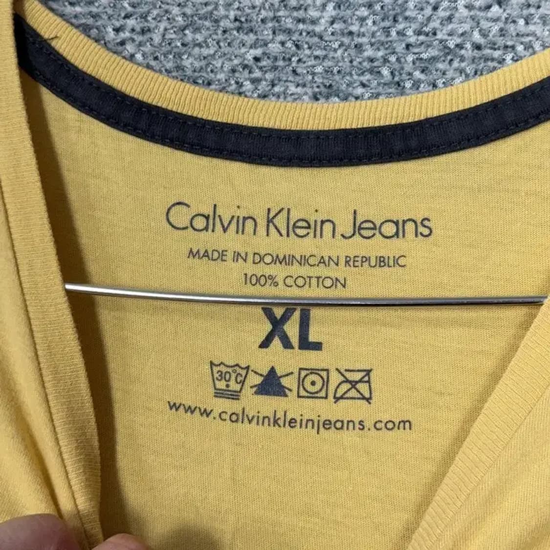 캘빈클라인 프린팅 빈티지 옐로우 반팔 티 XL 상품이미지3
