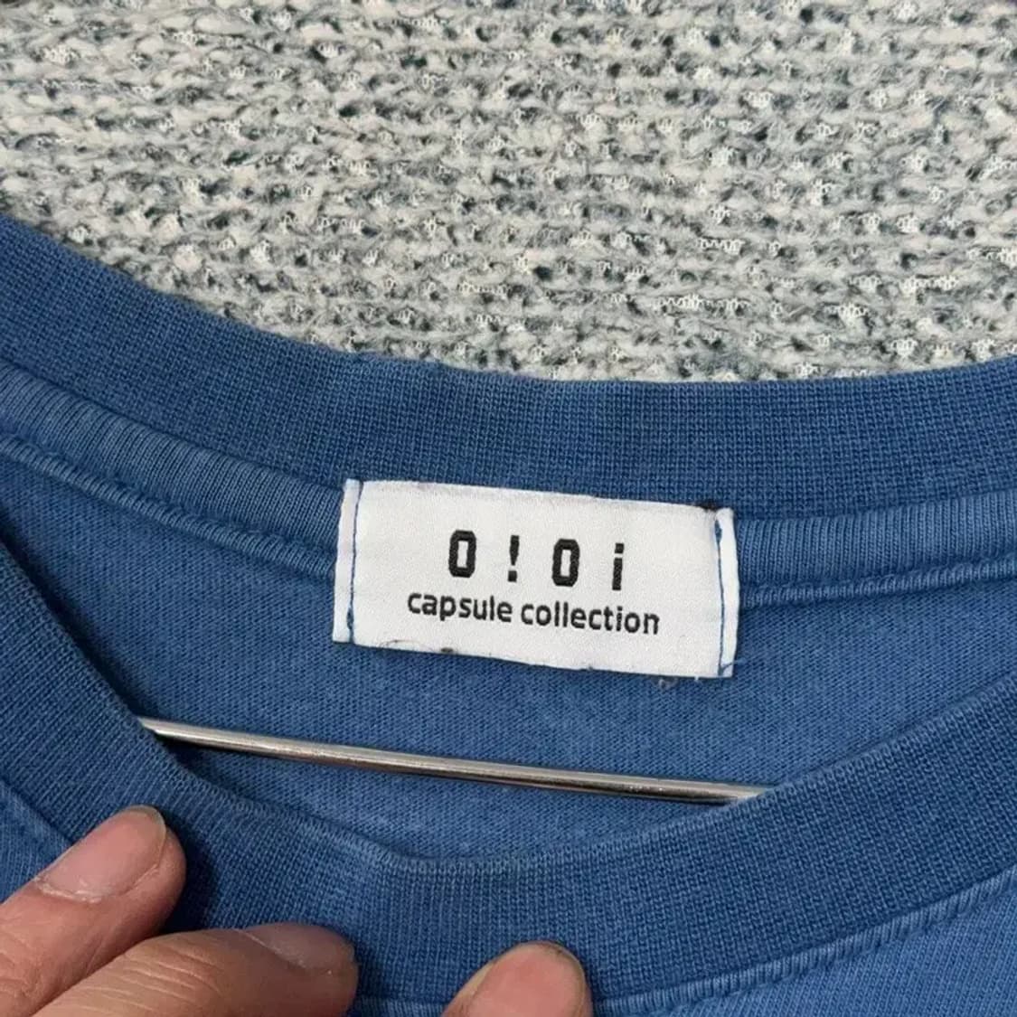 oioi 5252 박스 로고 프린팅 네이비 반팔 티 FREE SIZE 상품이미지3