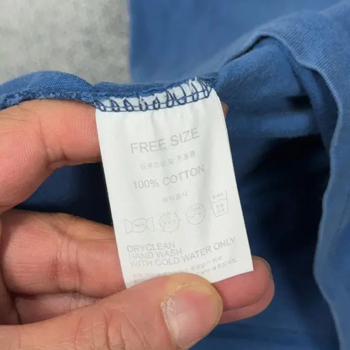 oioi 5252 박스 로고 프린팅 네이비 반팔 티 FREE SIZE 상품이미지4