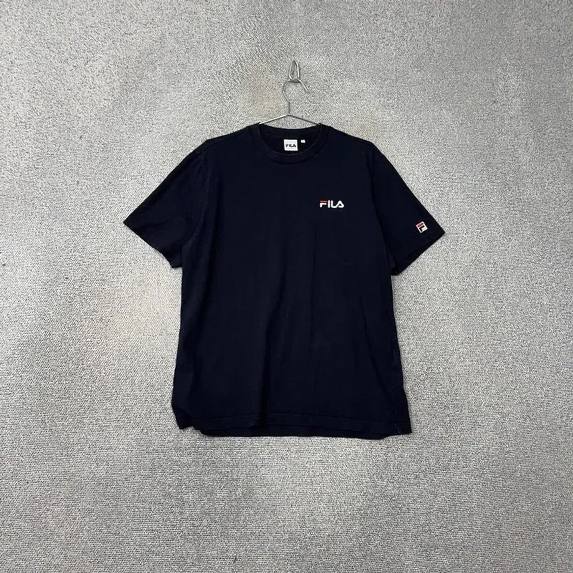 휠라 네이비 로고 남성 코튼 반팔티 XXL 상품이미지1